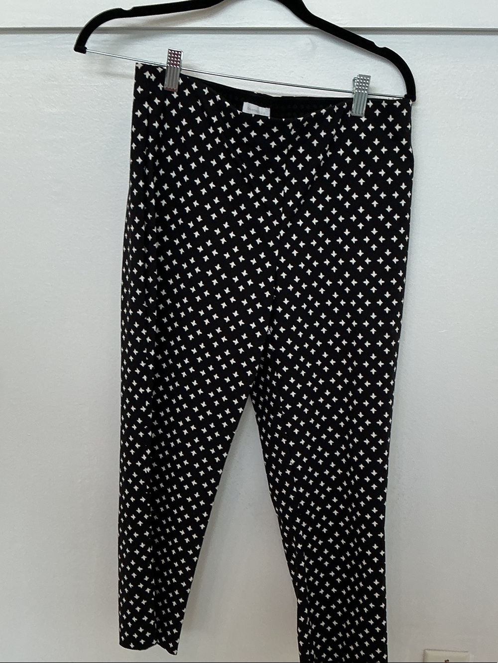 Charter Club Black Pants with White Cross Print